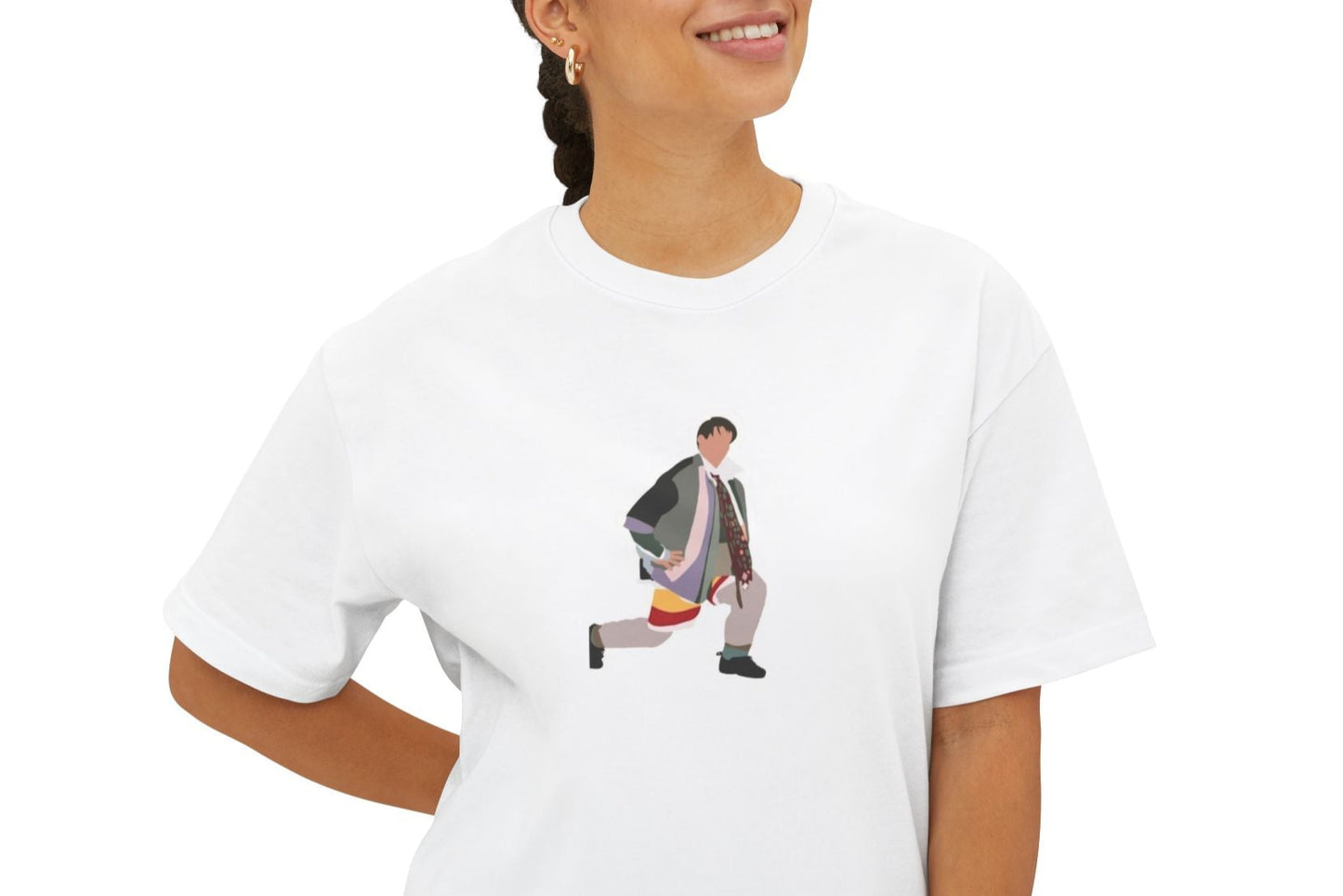 "The one with the Lunges Tee", UNISEX White F.R.I.E.N.D.S title t-shirt, 100% soft cotton