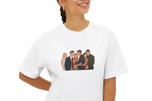 “The One with the Perfect Tee”- UNISEX White  F.R.I.E.N.D.S title t-shirt, 100% soft cotton